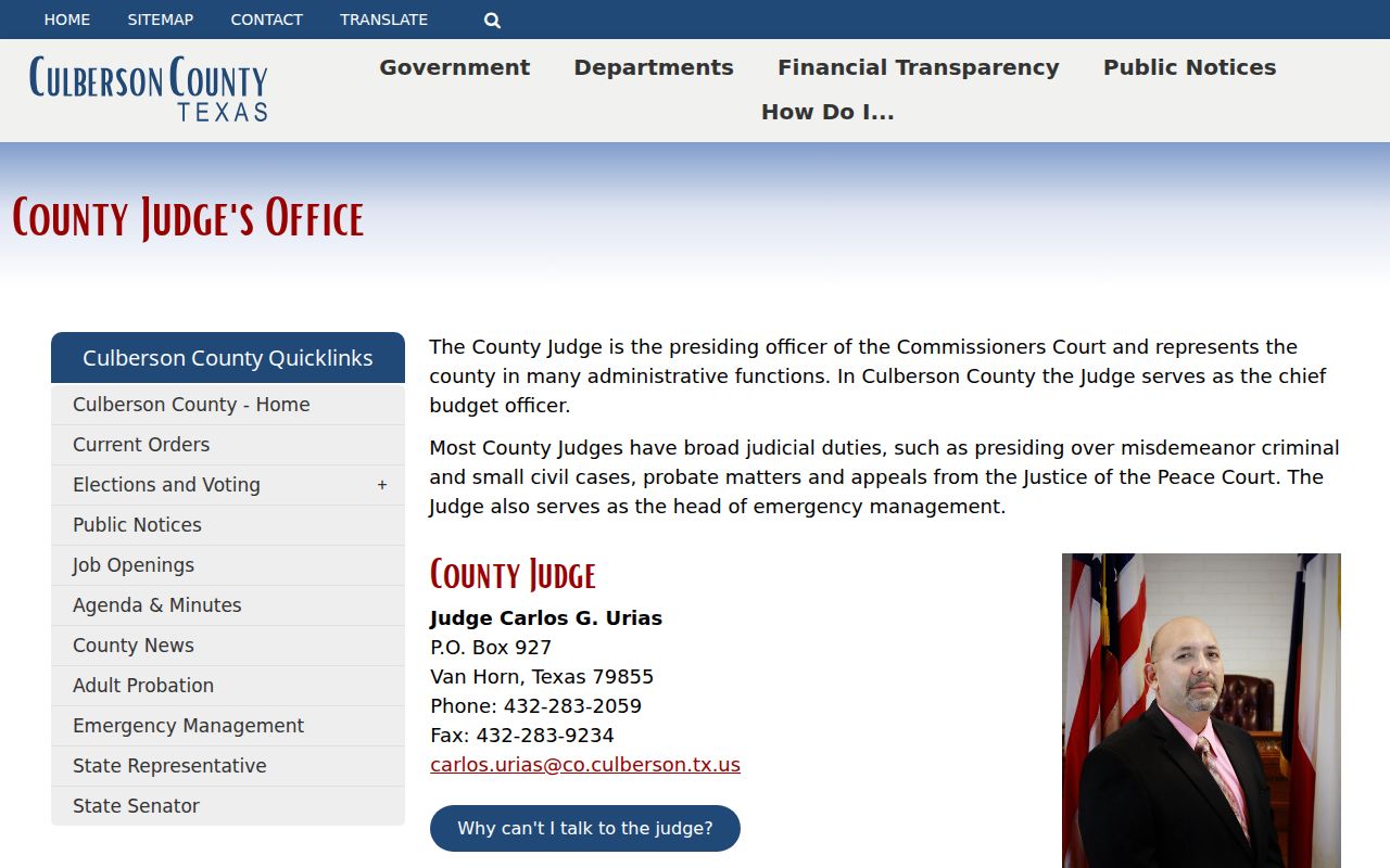 Culberson County criminal record county court and judge information