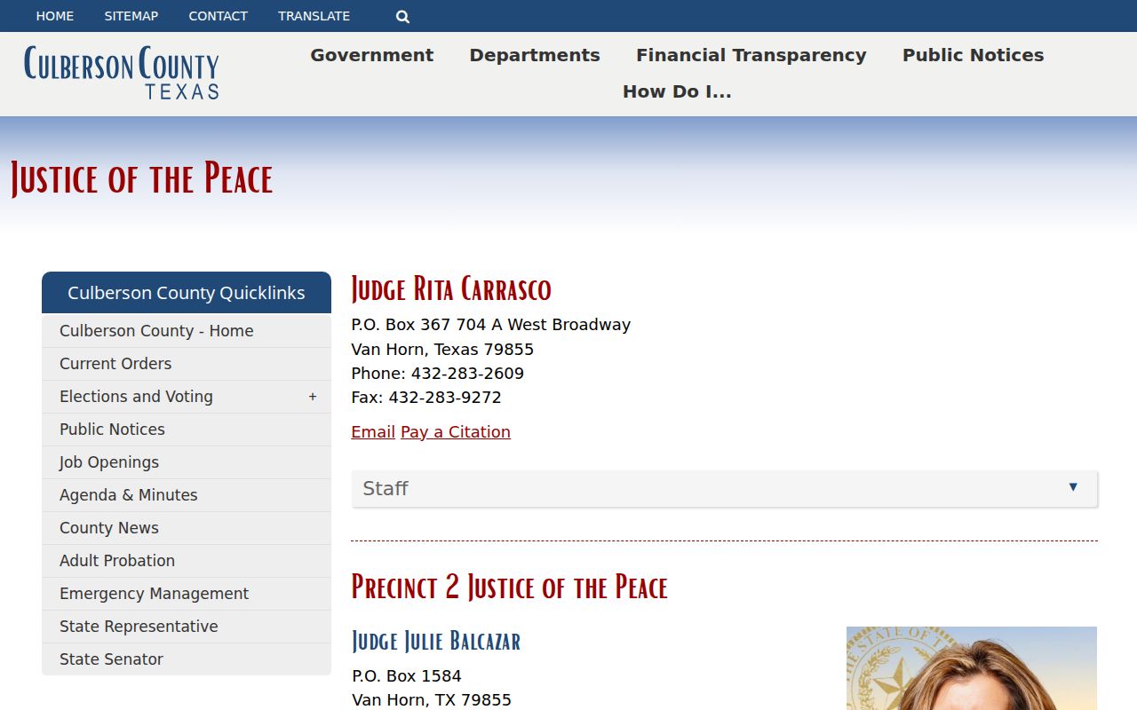 Culberson County criminal case records and four justice courts