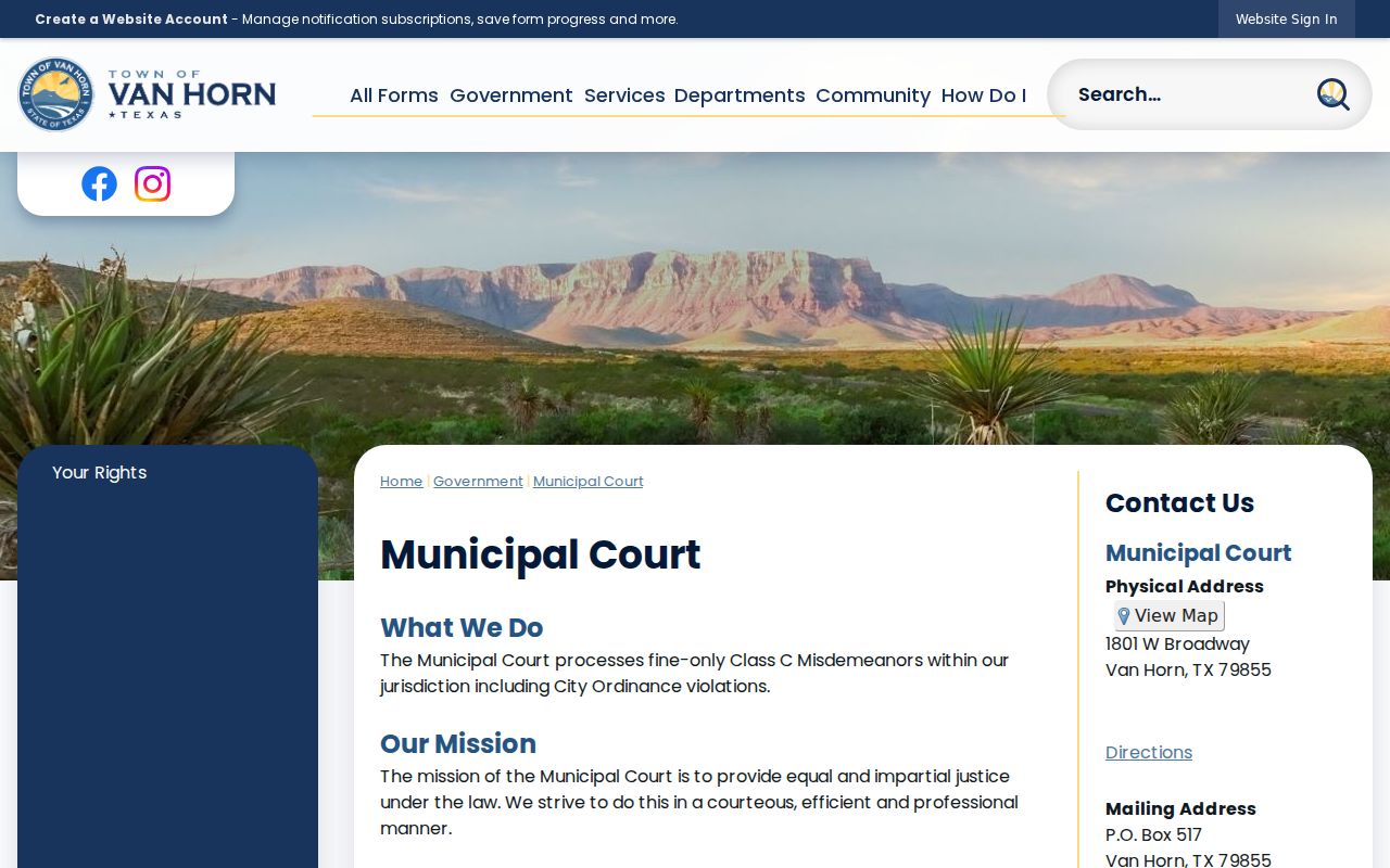 Van Horn Municipal Court Culberson County criminal case records